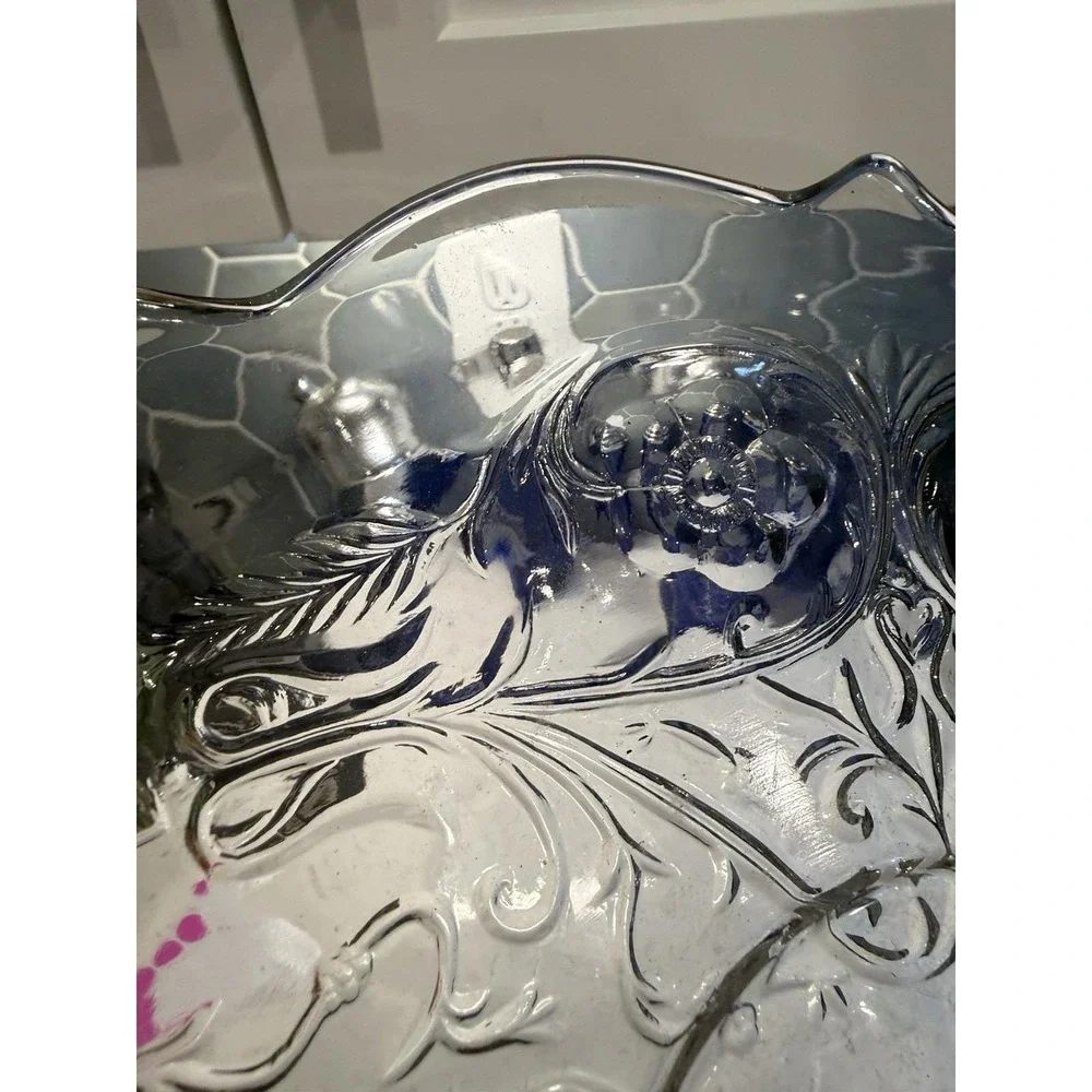 McKee Rock Crystal Center Handled Sandwich Tray Server EAPG Depression Glass